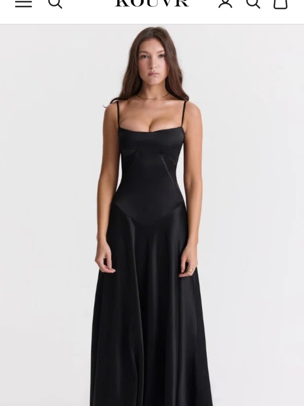 Black Satin Maxi Slip Dress with Spaghetti Straps
